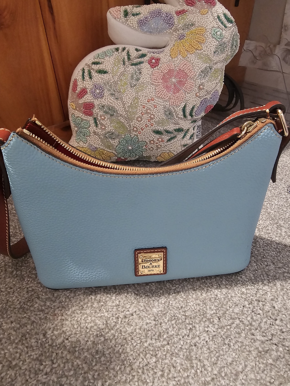 Dooney & Bourke Light Blue Leather Crossbody Bag